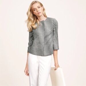 The Limited Scandal Collection Blazer Houndstooth Swing Jacket 3/4 Sleeves S 4 6